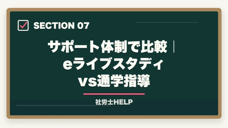サポート体制で比較｜eライブスタディvs通学指導｜フォーサイトvs資格の大原 社労士講座を徹底比較｜効率合格で選ぶ【2026年最新】の図解