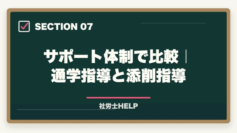 サポート体制で比較｜通学指導と添削指導｜資格の大原vsユーキャン 社労士講座を徹底比較｜合格実績で選ぶ【2026年最新】の図解