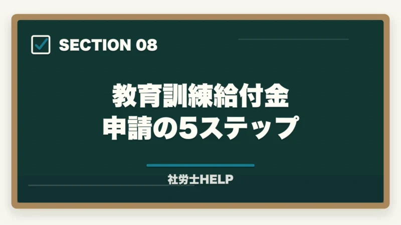 教育訓練給付金 申請の5ステップ|教育訓練給付金対象 社労士通信講座ランキング2026|フォーサイト1位の図解