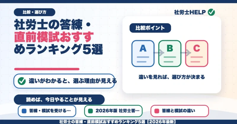 社労士の答練・直前模試おすすめランキング5選【2026年最新】のアイキャッチ画像