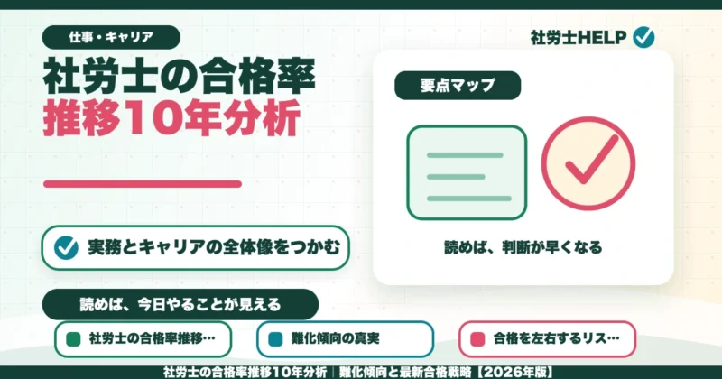 社労士の合格率推移10年分析｜難化傾向と最新合格戦略【2026年版】のアイキャッチ画像