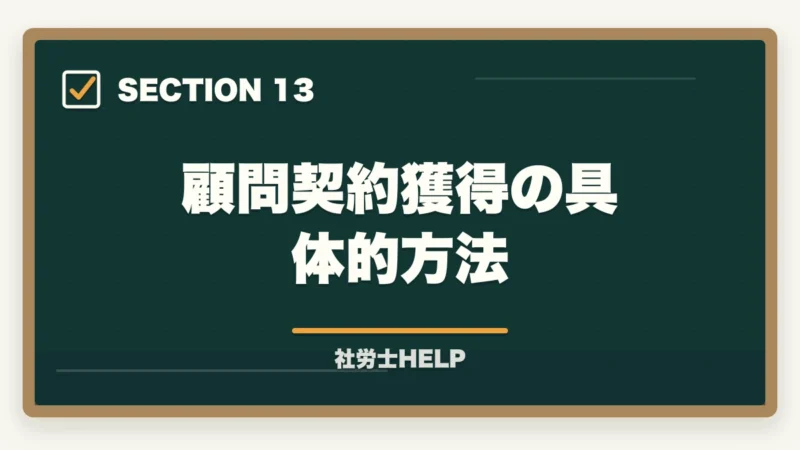 顧問契約獲得の具体的方法｜社労士の独立開業｜年収700万円達成の完全ロードマップ【2026年版】の図解
