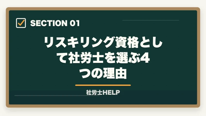 リスキリング資格として社労士を選ぶ4つの理由|社労士のリスキリング・キャリア転換完全ガイド【2026年最新】の図解