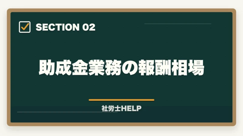 助成金業務の報酬相場|社労士の助成金申請支援業務完全ガイド|成功報酬制で年収1500万円【2026年版】の図解