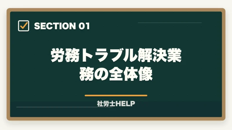 労務トラブル解決業務の全体像｜社労士の労務トラブル解決業務完全ガイド｜労使紛争で年収700万円【2026年版】の図解
