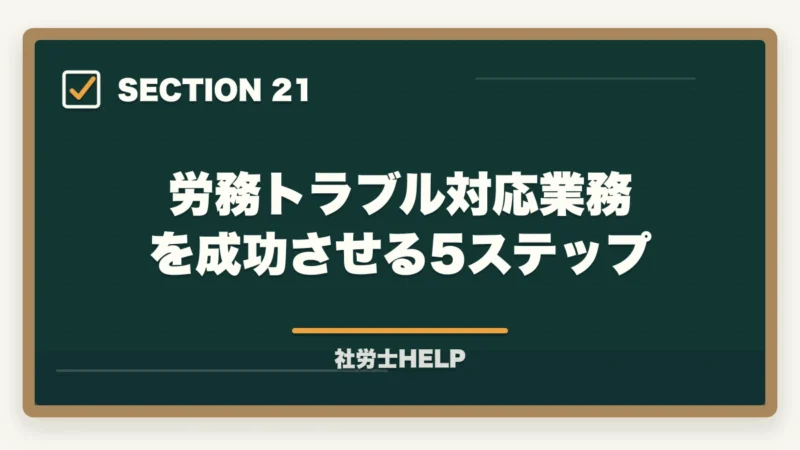 労務トラブル対応業務を成功させる5ステップ｜社労士の労務トラブル解決業務完全ガイド｜労使紛争で年収700万円【2026年版】の図解