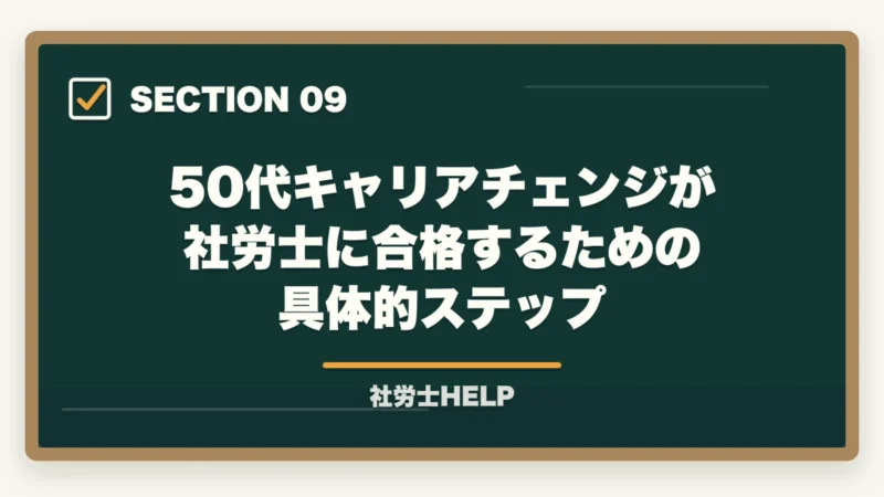 50代キャリアチェンジが社労士に合格するための具体的ステップ｜社労士合格体験記｜52歳元営業マンが2年計画でキャリアチェンジ合格した戦略【2026年版】の図解