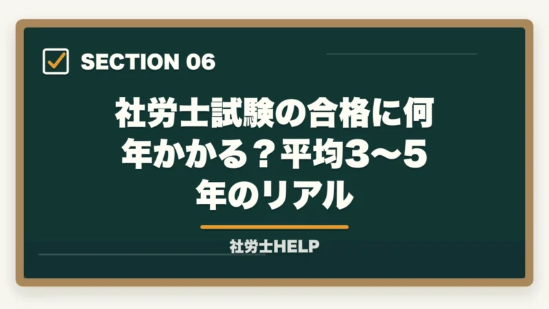 社労士試験の合格に何年かかる？平均3～5年のリアル｜社労士の勉強時間は実際どのくらい？【2026年版】800〜1,000時間を最短で乗り切るコツの図解