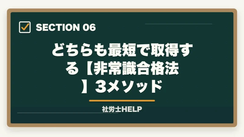 どちらも最短で取得する【非常識合格法】3メソッド｜社労士と行政書士のダブルライセンスは最強？年収1,000万円超の実態と最短取得ルート【2026年】の図解