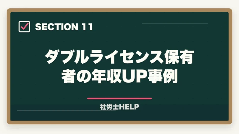 ダブルライセンス保有者の年収UP事例｜社労士と行政書士のダブルライセンスは最強？年収1,000万円超の実態と最短取得ルート【2026年】の図解