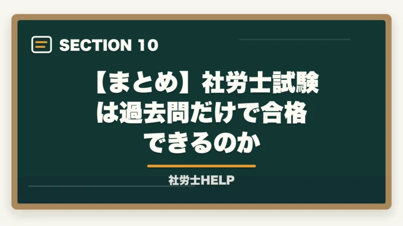 【まとめ】社労士試験は過去問だけで合格できるのか|社労士試験は過去問だけで合格できる?合格者が選ぶ”非常識な”最短勉強法【2026年版】の図解
