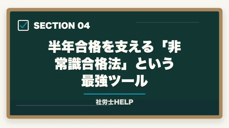 半年合格を支える「非常識合格法」という最強ツール｜通信講座で社労士を半年合格は可能？条件と使いこなし方を合格者が解説【2026年】の図解