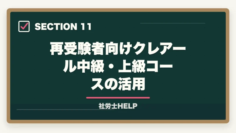 再受験者向けクレアール中級・上級コースの活用|社労士試験の2年目の勉強方法を合格者が解説。高得点で合格!の図解