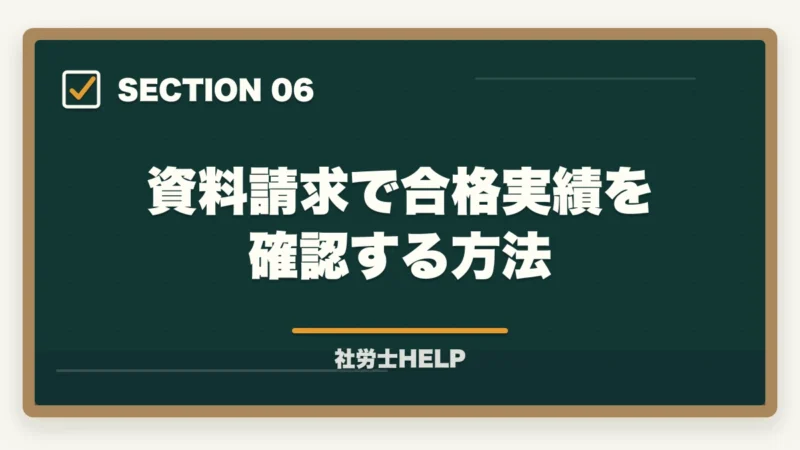 資料請求で合格実績を確認する方法｜クレアール社労士講座の合格率は？非公表でも選ばれる理由を合格者が解説の図解