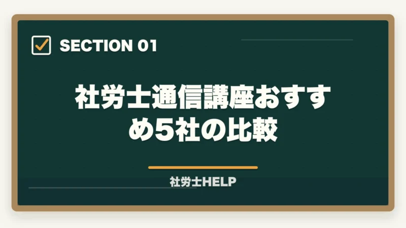 社労士通信講座おすすめ5社の比較|社労士通信講座おすすめ比較【2026年版】合格者が本音でランキングの図解