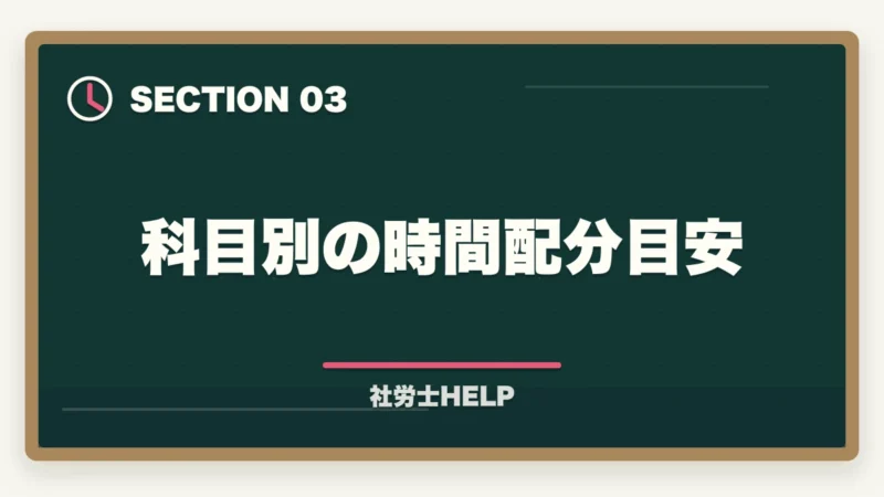 科目別の時間配分目安｜社労士の勉強時間は1000時間？科目別内訳と最短で合格する方法の図解