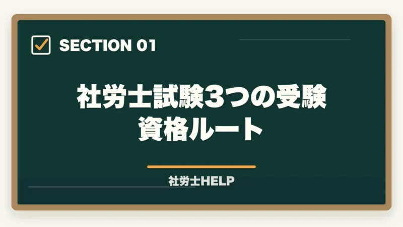 社労士試験3つの受験資格ルート｜社労士の受験資格は？学歴・実務経験・免除制度をわかりやすく解説の図解