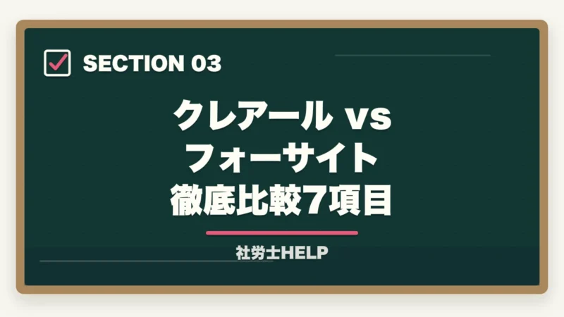 クレアール vs フォーサイト 徹底比較7項目|フォーサイト社労士講座の評判は?合格者がクレアールと徹底比較|2026年最新【失敗しない選び方】の図解