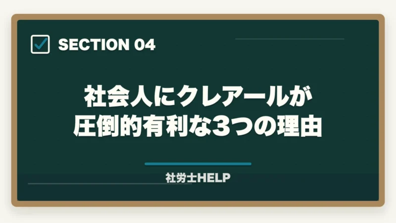 社会人にクレアールが圧倒的有利な3つの理由|フォーサイト社労士講座の評判は?合格者がクレアールと徹底比較|2026年最新【失敗しない選び方】の図解