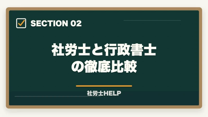 社労士と行政書士の徹底比較｜社労士と行政書士の違いを徹底比較【どちらを取るべき？2026年版】の図解