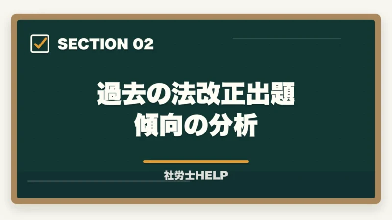 過去の法改正出題傾向の分析|社労士試験2026年の法改正ポイントと出題傾向|合格者が解説する重要箇所【最新版】の図解