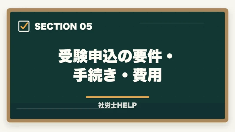 受験申込の要件・手続き・費用｜社労士試験2026年の日程・スケジュール完全ガイド【試験日・申込期間・合格発表日まとめ】の図解