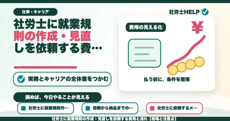 社労士に就業規則の作成・見直しを依頼する費用と流れ【相場と注意点】のアイキャッチ画像