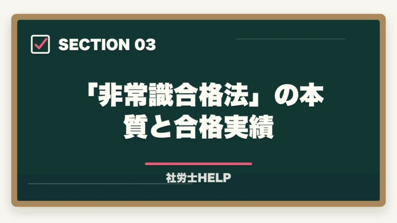 「非常識合格法」の本質と合格実績｜クレアール社労士講座2027年度版【最新の料金・割引・合格実績を徹底解説】の図解