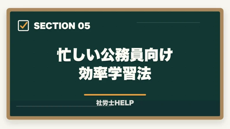 忙しい公務員向け効率学習法|公務員が社労士資格を取るメリット【転職・副業・キャリアアップに活かす方法】の図解