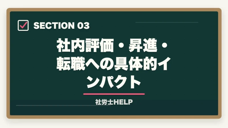 社内評価・昇進・転職への具体的インパクト|人事担当者が社労士資格を取るメリット【キャリアと専門性を同時に高める】の図解