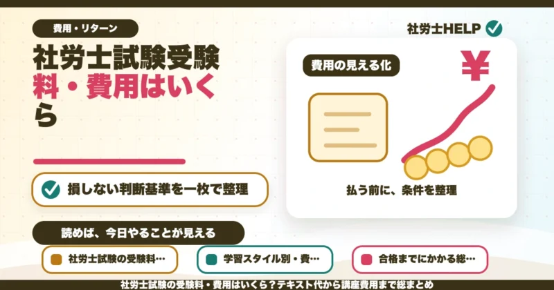社労士試験の受験料・費用はいくら？テキスト代から講座費用まで総まとめのアイキャッチ画像