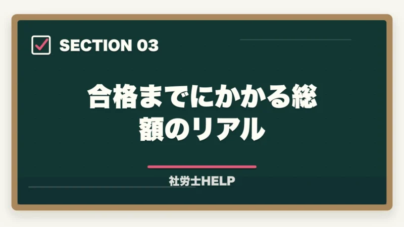 合格までにかかる総額のリアル｜社労士試験の受験料・費用はいくら？テキスト代から講座費用まで総まとめの図解