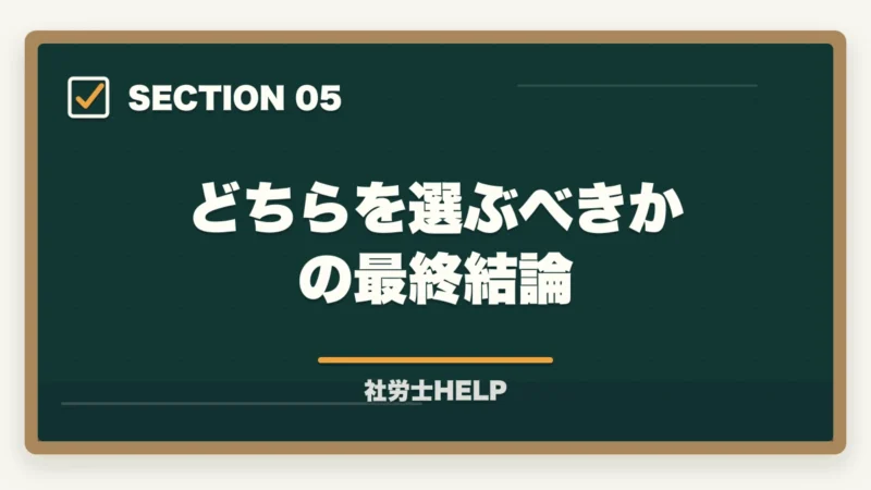 どちらを選ぶべきかの最終結論｜ユーキャン社労士 vs クレアール徹底比較｜費用・教材・合格率で選ぶならどっち？の図解
