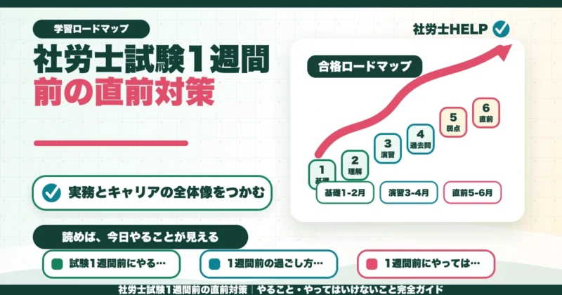 社労士試験1週間前の直前対策｜やること・やってはいけないこと完全ガイドのアイキャッチ画像