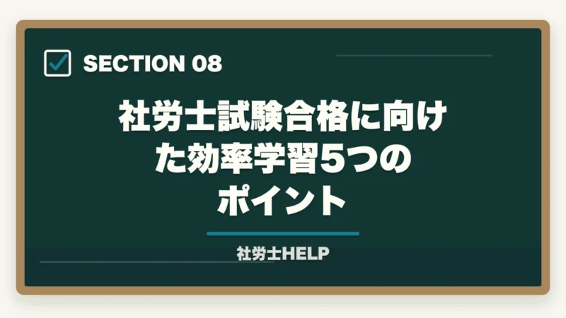 社労士試験合格に向けた効率学習5つのポイント｜社労士の勉強に集中できない！原因と今すぐ使える集中力アップ対策を解説の図解