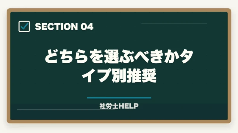 どちらを選ぶべきかタイプ別推奨｜クレアール社労士 vs TAC徹底比較｜費用・教材・合格実績でどっちを選ぶ？の図解
