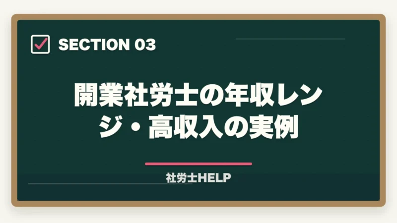 開業社労士の年収レンジ・高収入の実例｜社労士の年収・給料はいくら？勤務と開業の違いを徹底解説【2026年版】の図解