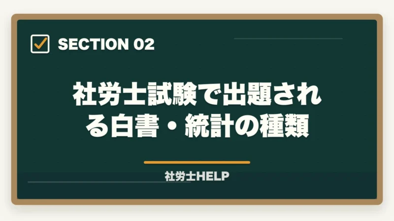 社労士試験で出題される白書・統計の種類|社労士試験の白書・統計対策|出るところだけ効率よく攻略する方法の図解