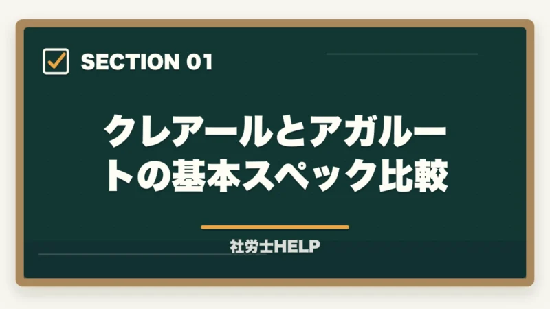 クレアールとアガルートの基本スペック比較｜クレアール vs アガルート 社労士講座を比較｜どっちがおすすめ？2026年版の図解