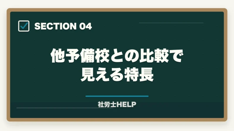 他予備校との比較で見える特長｜クレアール社労士講座の評判・口コミ【2027年版】合格者のリアルな声の図解