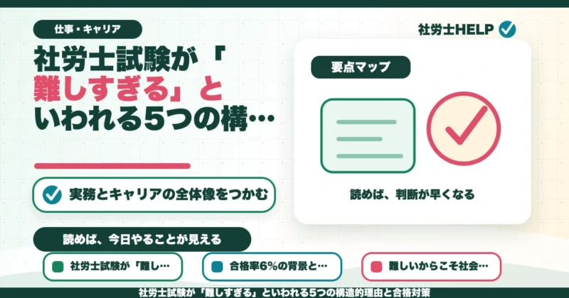 社労士試験が「難しすぎる」といわれる5つの構造的理由と合格対策のアイキャッチ画像