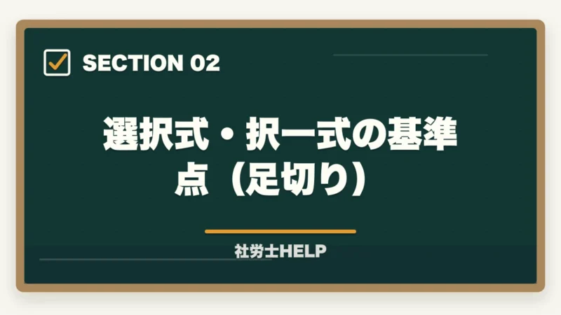 選択式・択一式の基準点（足切り）｜社労士試験の合格点・基準点はいくつ？救済措置もわかりやすく解説の図解