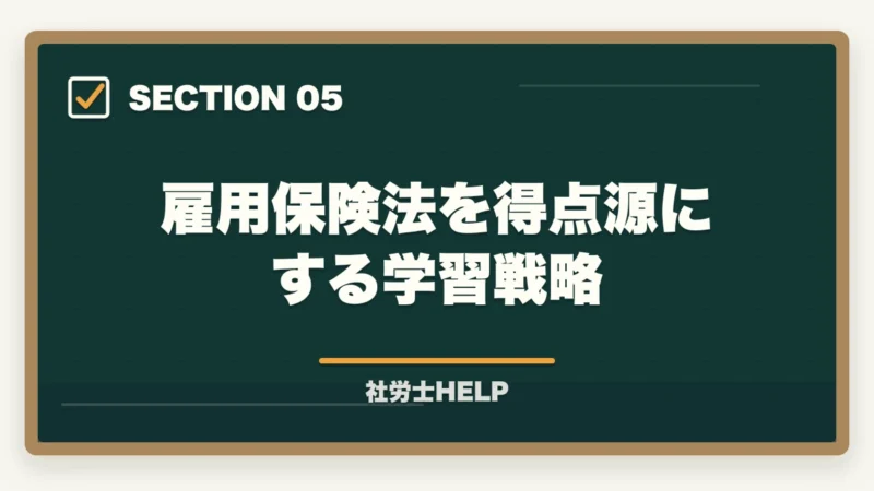 雇用保険法を得点源にする学習戦略｜社労士試験「雇用保険法」の勉強法と対策｜給付の種類と試験攻略ポイントの図解