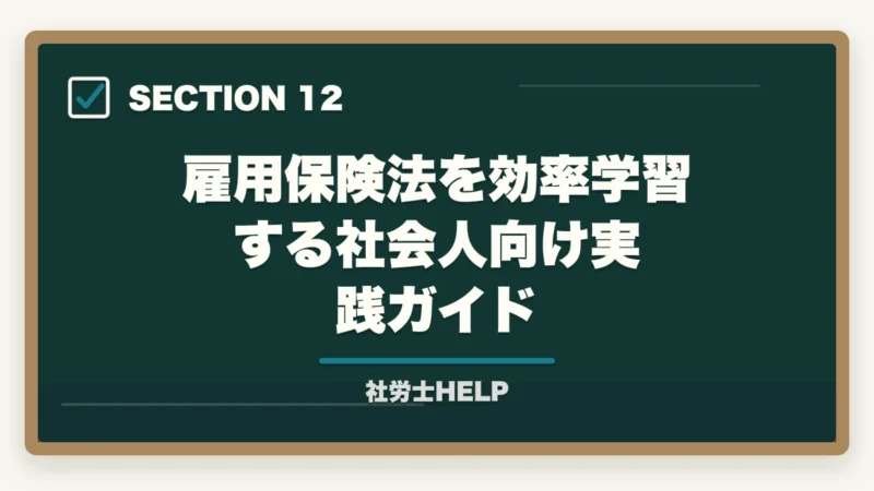 雇用保険法を効率学習する社会人向け実践ガイド｜社労士試験「雇用保険法」の勉強法と対策｜給付の種類と試験攻略ポイントの図解