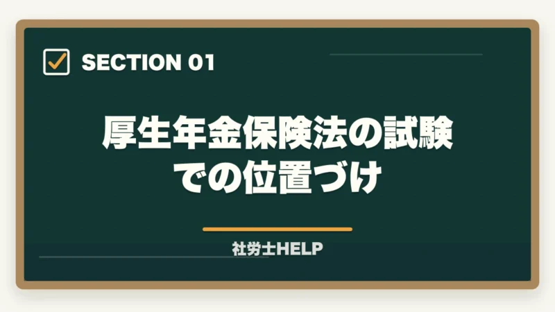 厚生年金保険法の試験での位置づけ｜社労士試験「厚生年金保険法」の勉強法と対策｜年金科目の攻略ポイントの図解
