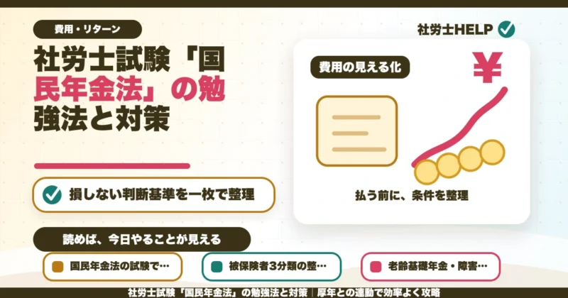 社労士試験「国民年金法」の勉強法と対策｜厚年との連動で効率よく攻略のアイキャッチ画像