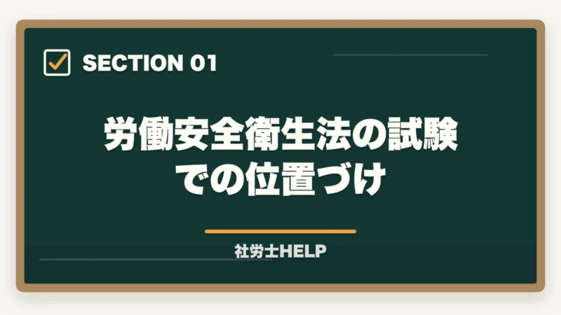 労働安全衛生法の試験での位置づけ｜社労士試験【労働安全衛生法】の勉強法｜出題傾向と効率的な対策まとめの図解