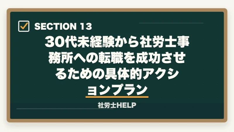 30代未経験から社労士事務所への転職を成功させるための具体的アクションプラン｜社労士資格を活かした転職【30代・未経験】でも成功できる理由と方法の図解