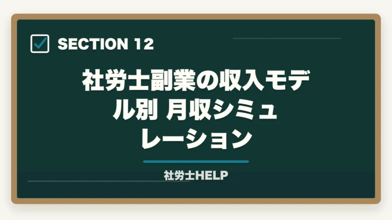 社労士副業の収入モデル別 月収シミュレーション|社労士資格で副業を始める方法|会社員のまま月3〜10万円稼ぐ現実的なルートの図解