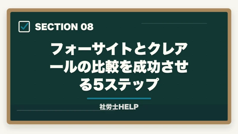 フォーサイトとクレアールの比較を成功させる5ステップ｜フォーサイト vs クレアール【社労士】どっちがおすすめ？徹底比較の図解